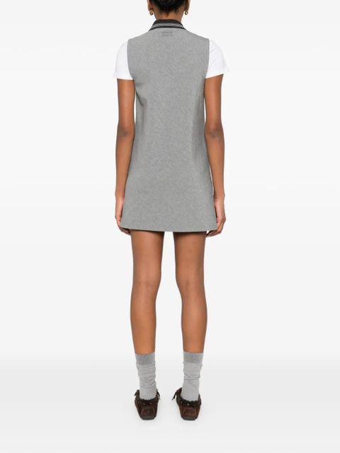 Miu Miu half-zip polo-collar mini dress - Grey