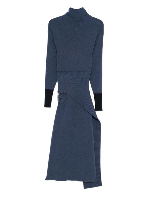 Lanvin safety pin-detail roll-neck dress - Blue