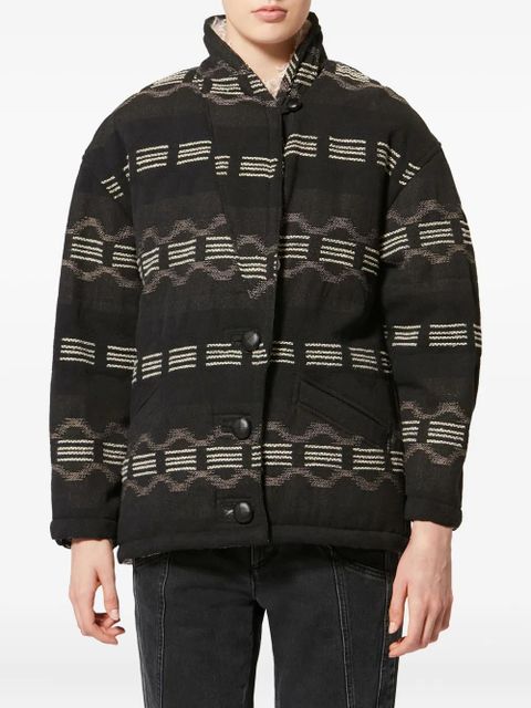 MARANT ÉTOILE Qayla patterned button jacket - Black