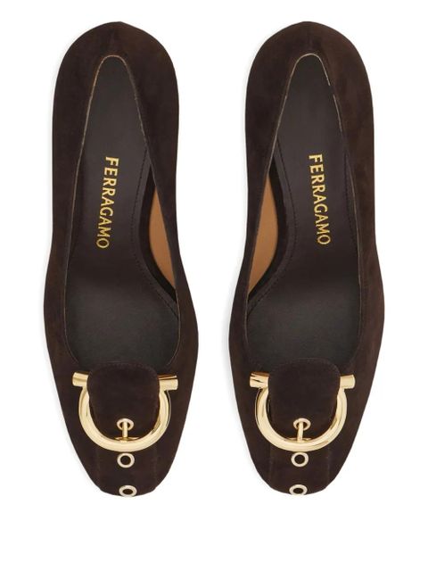 Ferragamo 70mm Gancini block-heel pumps - Brown