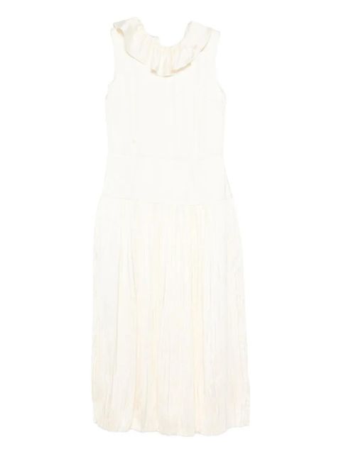 Jil Sander pleated ruffled dress - White - zdjęcie produktu nr 1