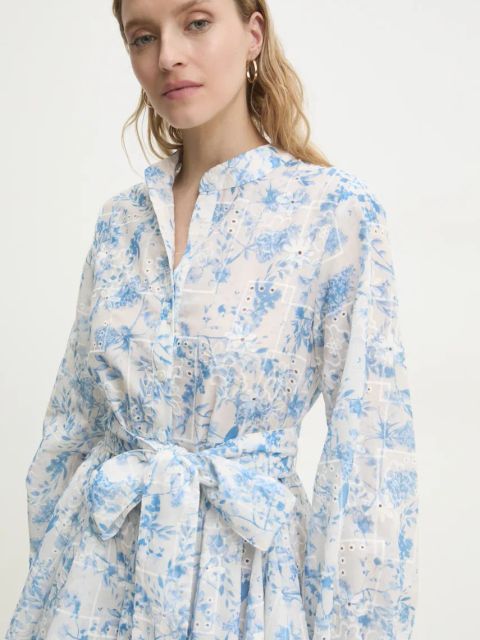 Answear.LAB sukienka kolor niebieski mini rozkloszowana