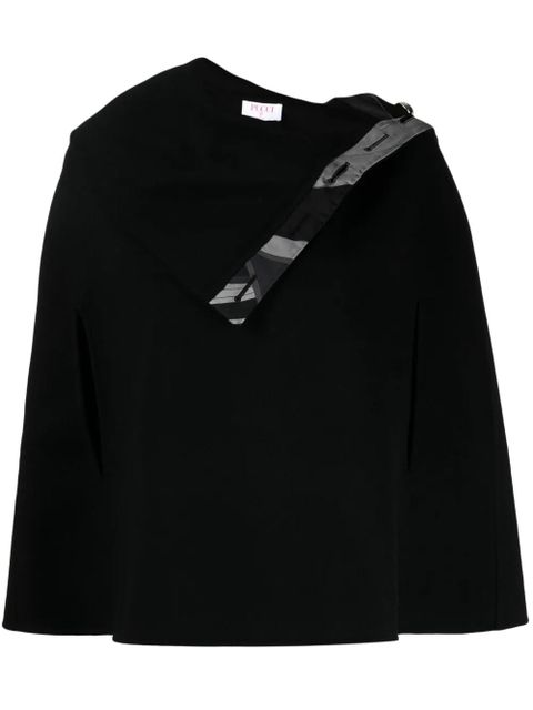 PUCCI folded-edge knitted poncho - Black - zdjęcie produktu nr 1