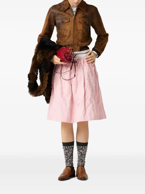 Miu Miu logo-detail mini skirt - Pink