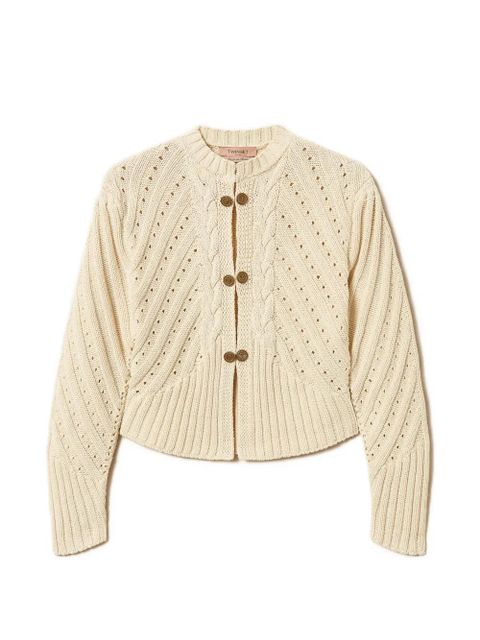 TWINSET cable-knit button-up cardigan - Neutrals - zdjęcie produktu nr 1