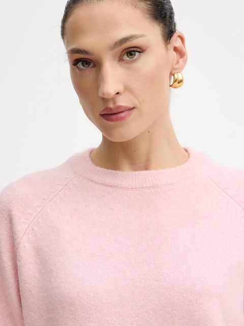 Morgan sweter z domieszką wełny damski kolor różowy MDELIA