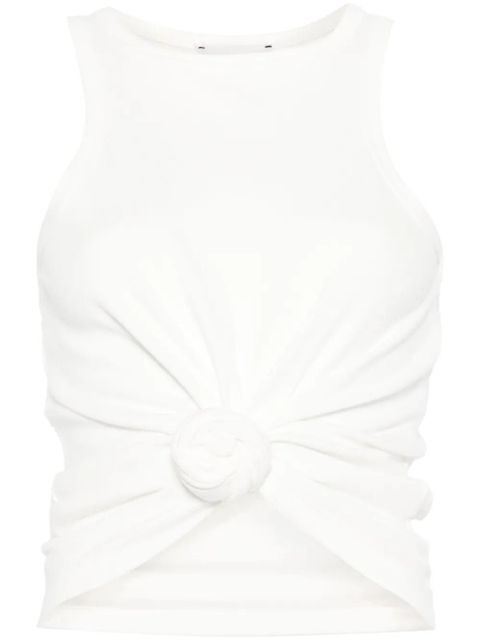 Magda Butrym rose-appliqué tank top - White - zdjęcie produktu nr 1