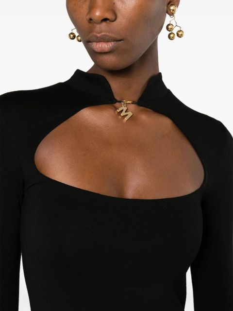 MANURÍ Cindy square-neck long dress - Black