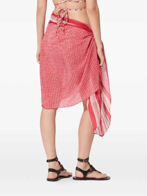 ISABEL MARANT LUCILIA striped printed pareo - Red