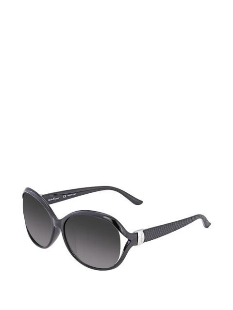 Ferragamo oval full-rim sunglasses - Black