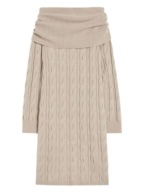 Max Mara cable-knit off-shoulder midi dress - Neutrals - zdjęcie produktu nr 1