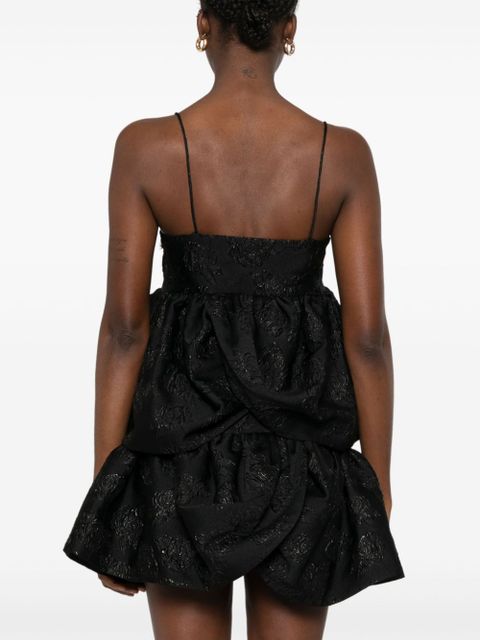 ROTATE BIRGER CHRISTENSEN cloqué-effect draped-detailing top - Black