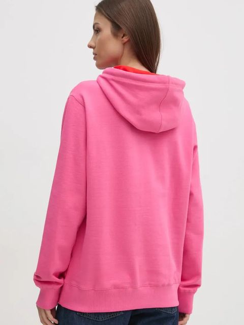 Drivemebikini bluza Vacanze Chenille damska kolor różowy z kapturem z aplikacją 2024-DMBS-027-PR