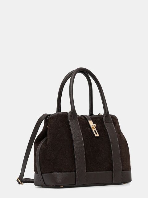 Answear.LAB torebka skórzana kolor brązowy