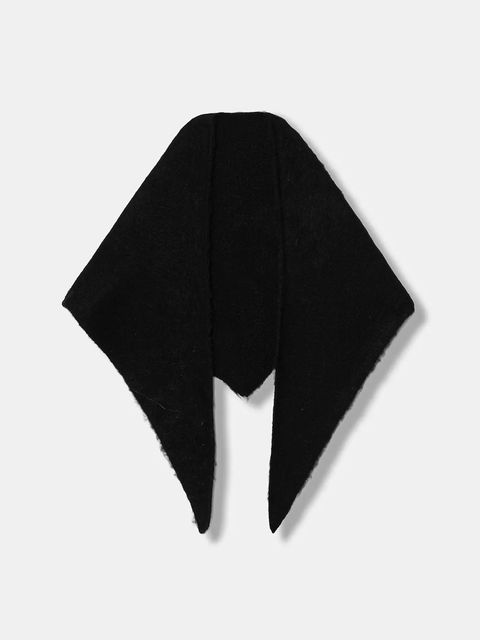 United Colors of Benetton szalik z domieszką wełny damski kolor czarny gładki 6QZPDU020 - zdjęcie produktu nr 1