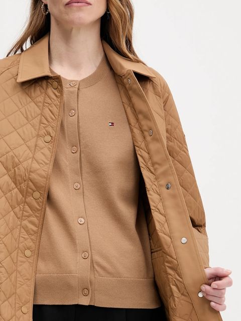 Tommy Hilfiger kurtka kolor brązowy przejściowa WW0WW46448