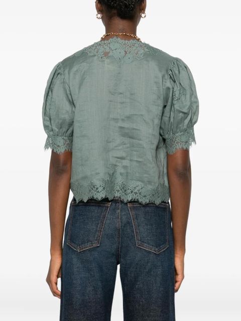 DÔEN Idella lace-trimmed blouse - Blue