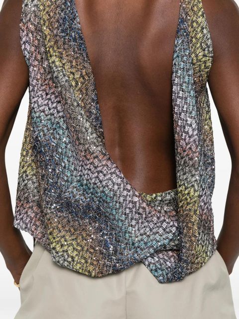 Missoni zigzag sequin-embellished top - Blue