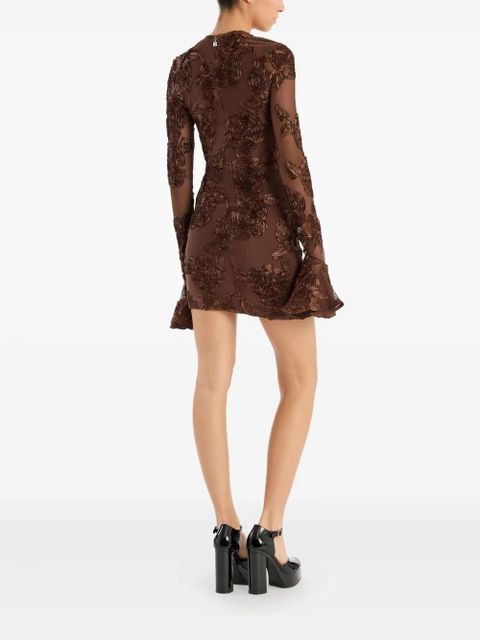 ROTATE BIRGER CHRISTENSEN floral mesh mini dress - Brown - zdjęcie produktu nr 2