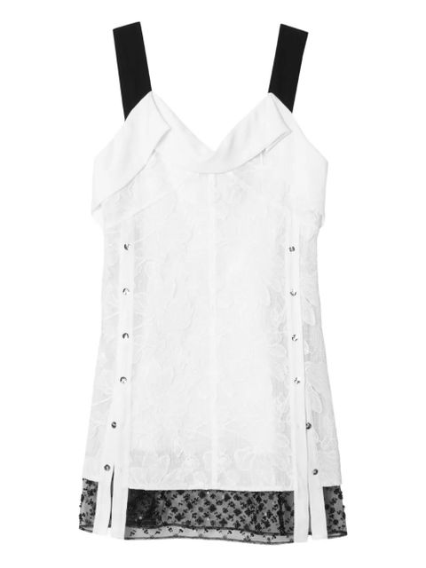 3.1 Phillip Lim lace-insert eyelet mini dress - White - zdjęcie produktu nr 2