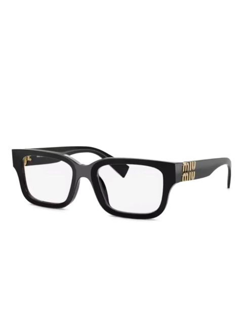 Miu Miu Eyewear logo-detail square-frame glasses - Black - zdjęcie produktu nr 2