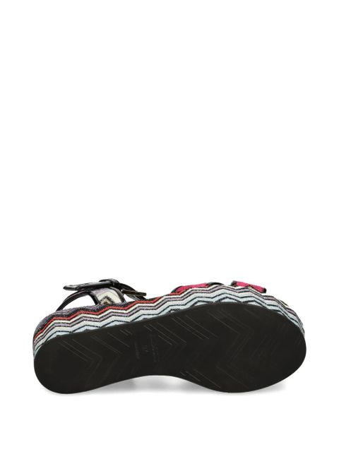 Missoni 85mm zigzag-patterned platform sandals - Black