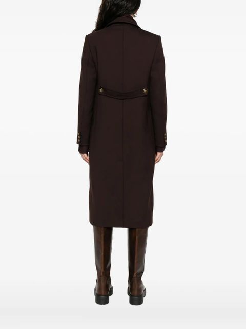 SANDRO double-breasted patch-pocket coat - Brown