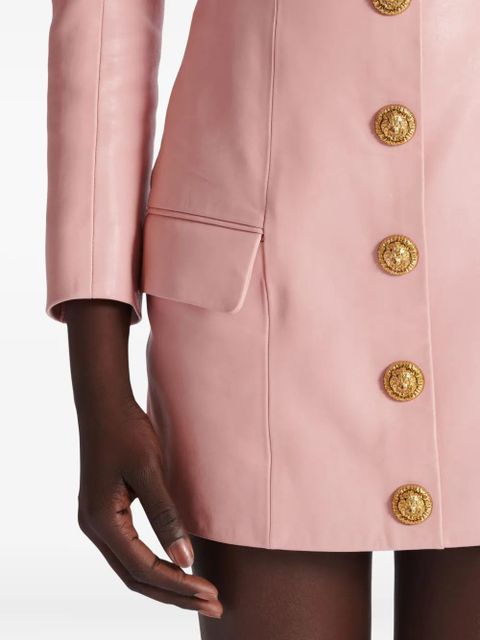 Balmain button lambskin mini skirt - Pink
