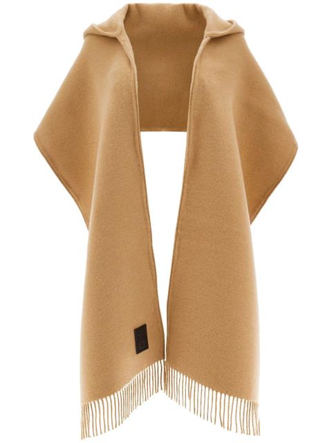 Ferragamo logo-patch hooded scarf - Neutrals - zdjęcie produktu nr 1