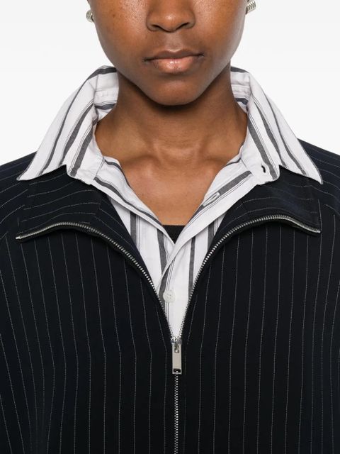 The Frankie Shop Baxter pinstripe zip jacket - Blue