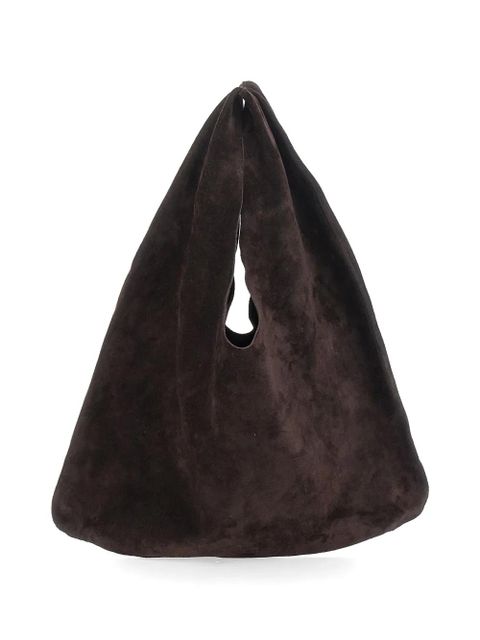 The Row Bindle Small suede shoulder bag - Brown