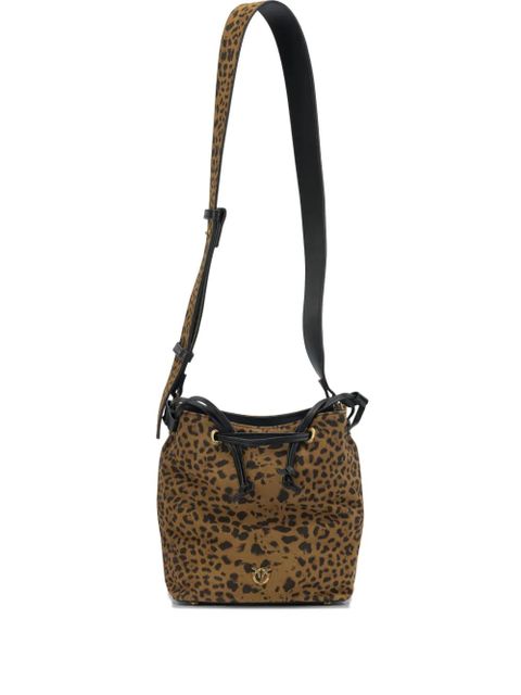 PINKO Leopard print drawstring shoulder bag - Brown - zdjęcie produktu nr 1
