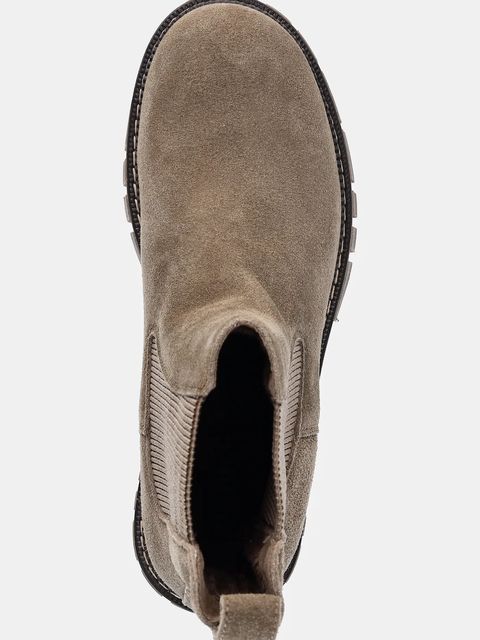 Medicine botki zamszowe kolor beżowy na platformie