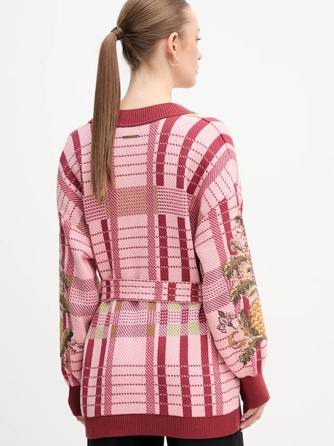 Barbour kardigan bawełniany x Farm Rio damski kolor różowy LKN1717