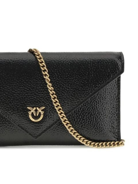PINKO Love Birds envelope logo clutch bag - Black - zdjęcie produktu nr 1