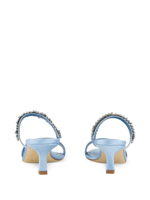Manolo Blahnik 50mm Kifasan crystal-embellished satin sandals - Blue