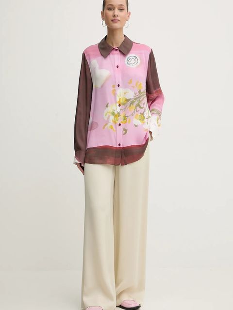 Stine Goya koszula damska kolor różowy regular z kołnierzykiem klasycznym SG-PS26-T091-2263P - zdjęcie produktu nr 2