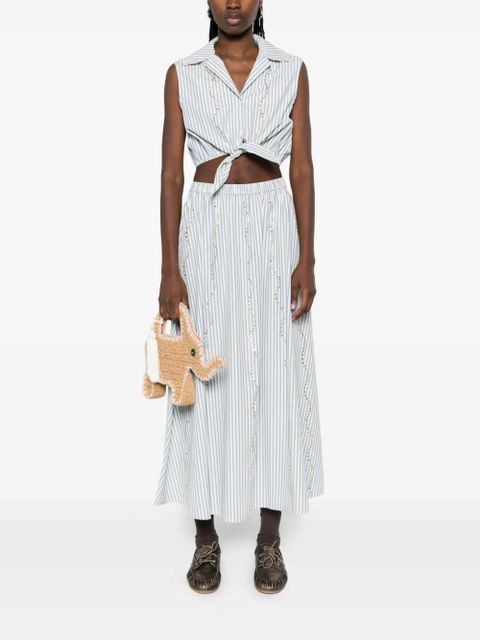 SANDRO striped-pattern embellished skirt - White - zdjęcie produktu nr 2