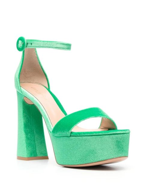 Gianvito Rossi Holly 125mm chenille sandals - Green - zdjęcie produktu nr 2