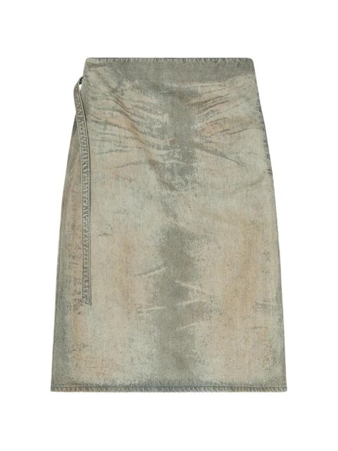 Diesel De-Morika-Fsi wrapover-belt A-line midi skirt - Grey - zdjęcie produktu nr 1