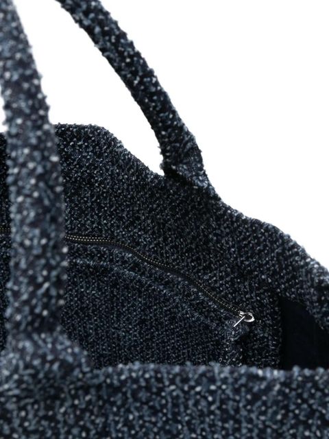 GANNI teddy appliqué tote bag - Blue