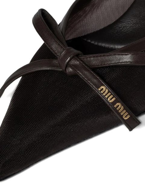 Miu Miu mesh heeled mules - Brown