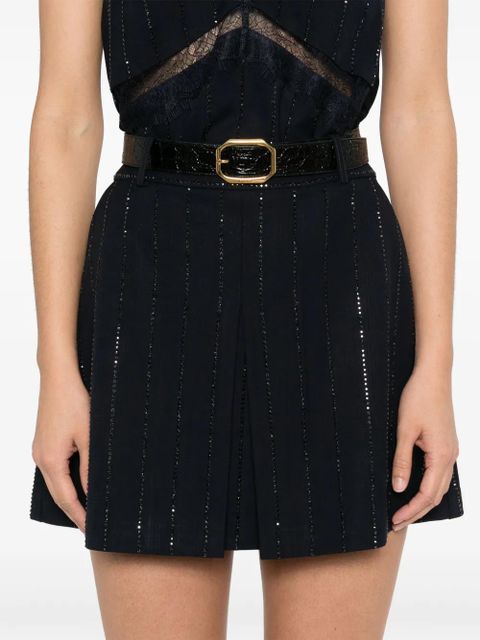 Self-Portrait rhinestone-embellished mini skirt - Blue