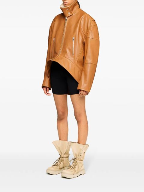 JW Anderson curved leather jacket - Brown