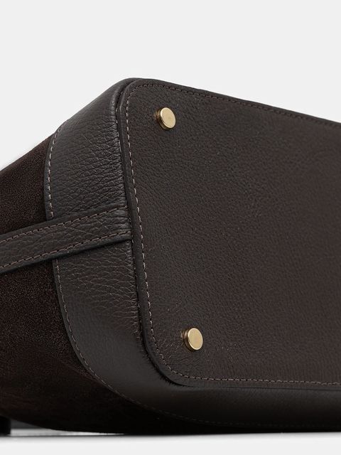 Answear.LAB torebka skórzana kolor brązowy