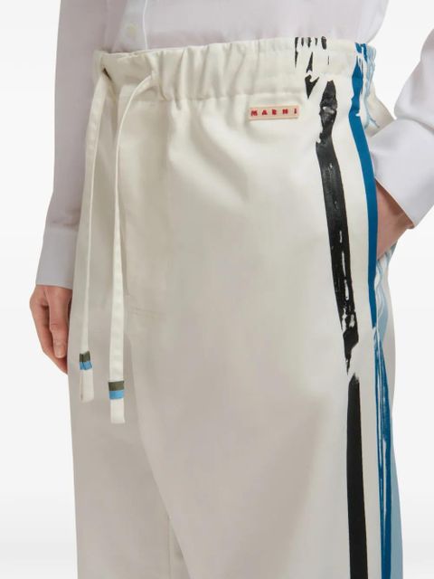 Marni brushstroke striped knitted track pants - Neutrals