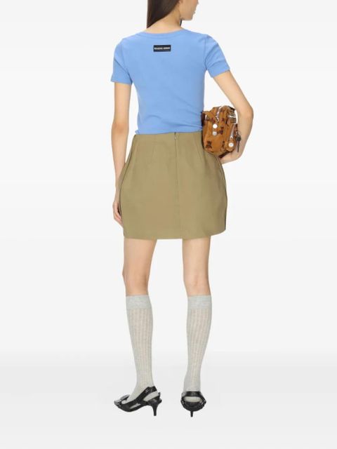 Marine Serre moon-logo ribbed T-shirt - Blue