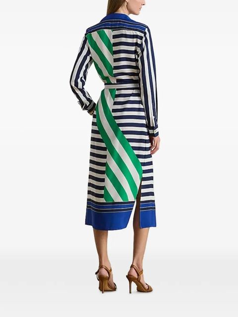 Lauren Ralph Lauren striped tie-waist midi shirt dress - Blue - zdjęcie produktu nr 2