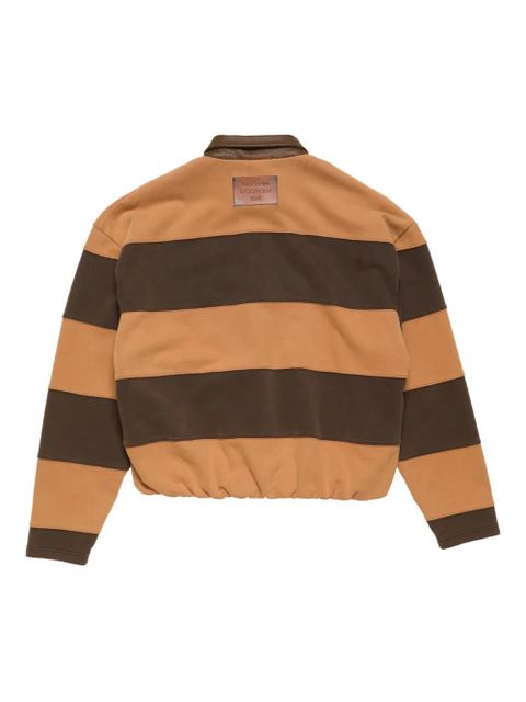 Acne Studios striped long-sleeve polo top - Brown