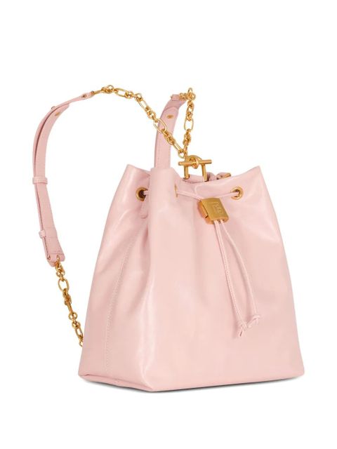 Balmain chain drawstring leather backpack - Pink